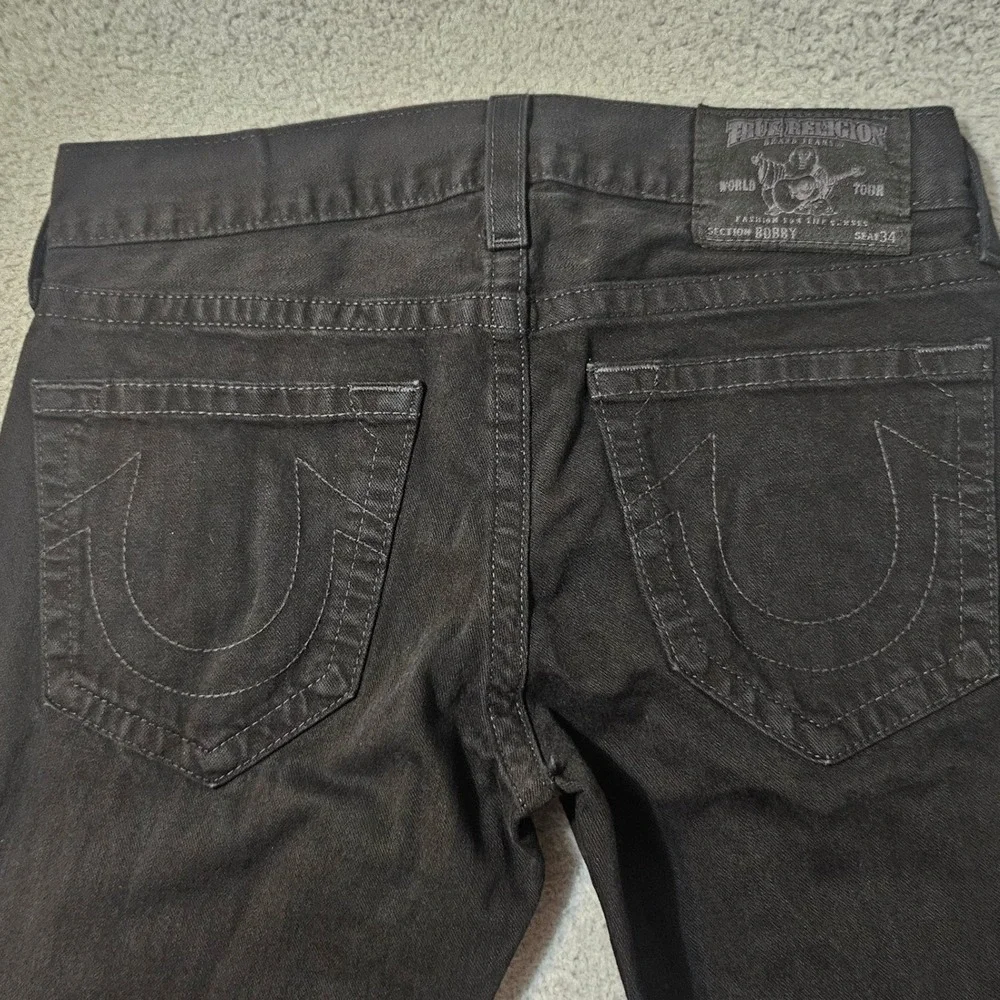 Y2K Bobby True Religion Black Jeans Distressed Made in USA Size 34‎ x 34